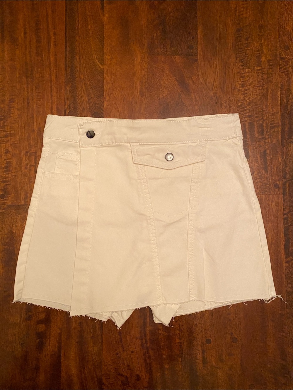 GB girls White Denim Skort with Button Accents